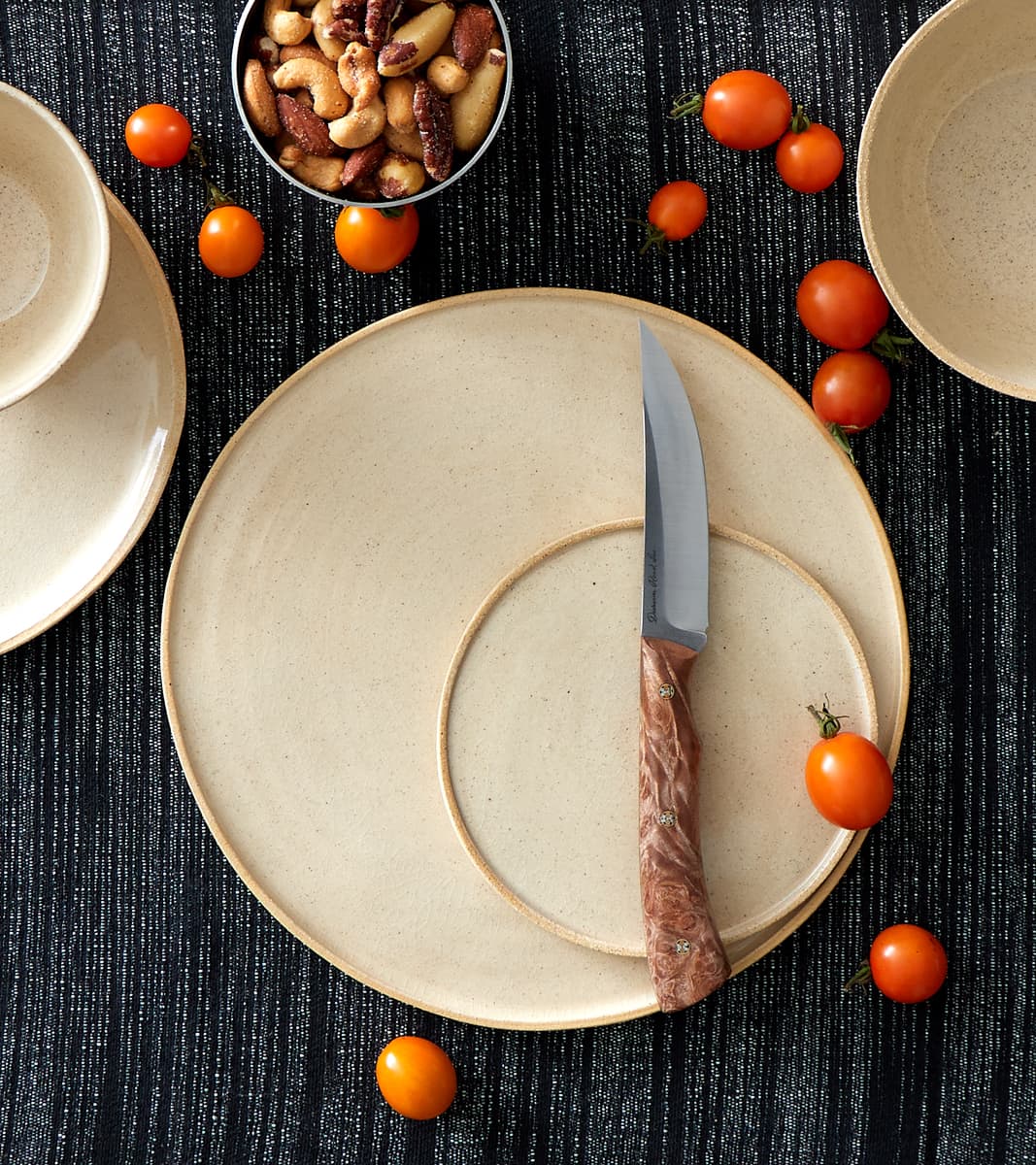 The Fields Artisan Hand Thrown Stoneware Fold Cup - Sandstone & Graphite