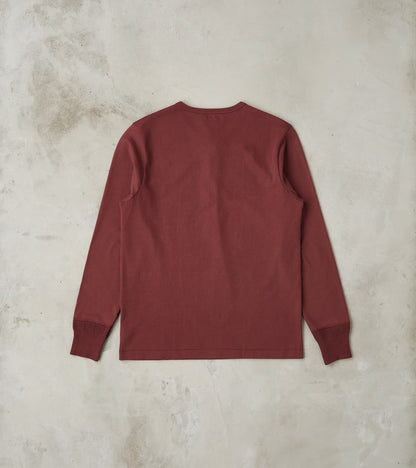 2M06 Good Originals - 6.8oz Vintage Machine 2-Thread Henley - 506 Burgundy
