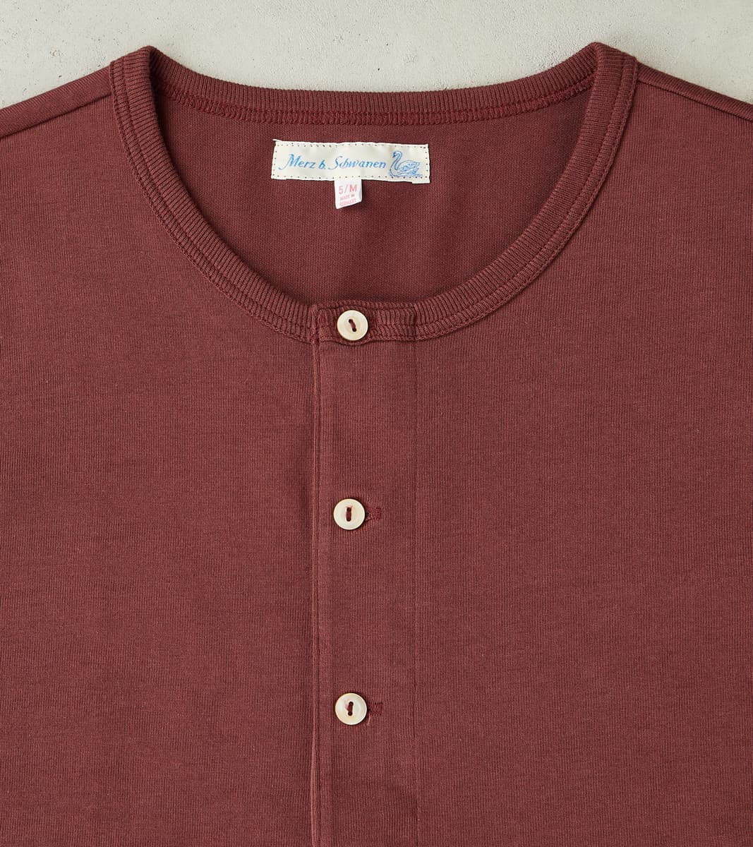 2M06 Good Originals - 6.8oz Vintage Machine 2-Thread Henley - 506 Burgundy