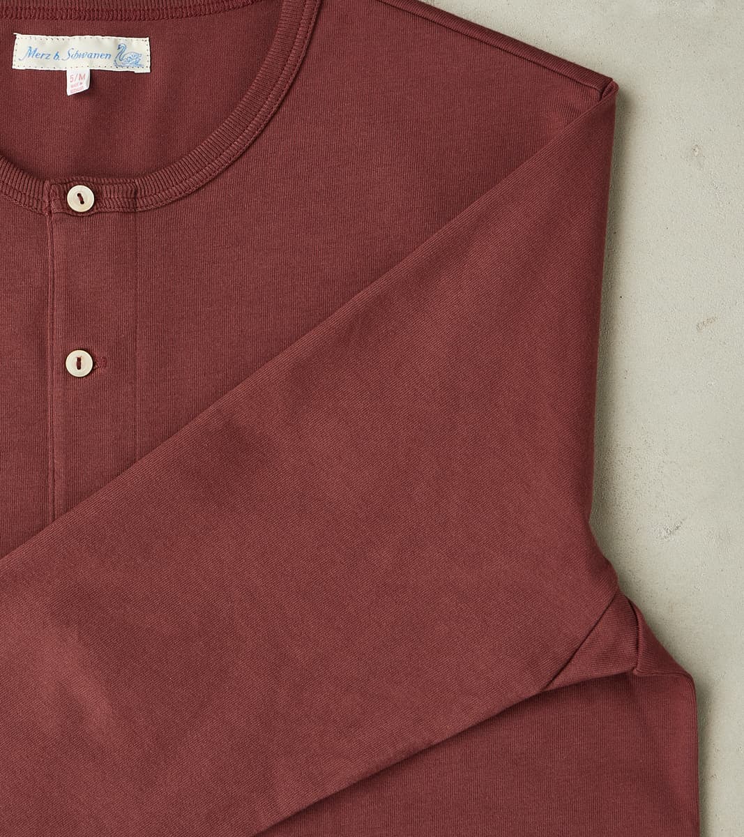 2M06 Good Originals - 6.8oz Vintage Machine 2-Thread Henley - 506 Burgundy