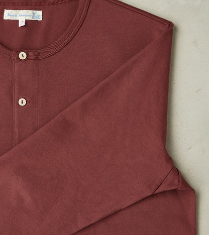 2M06 Good Originals - 6.8oz Vintage Machine 2-Thread Henley - 506 Burgundy