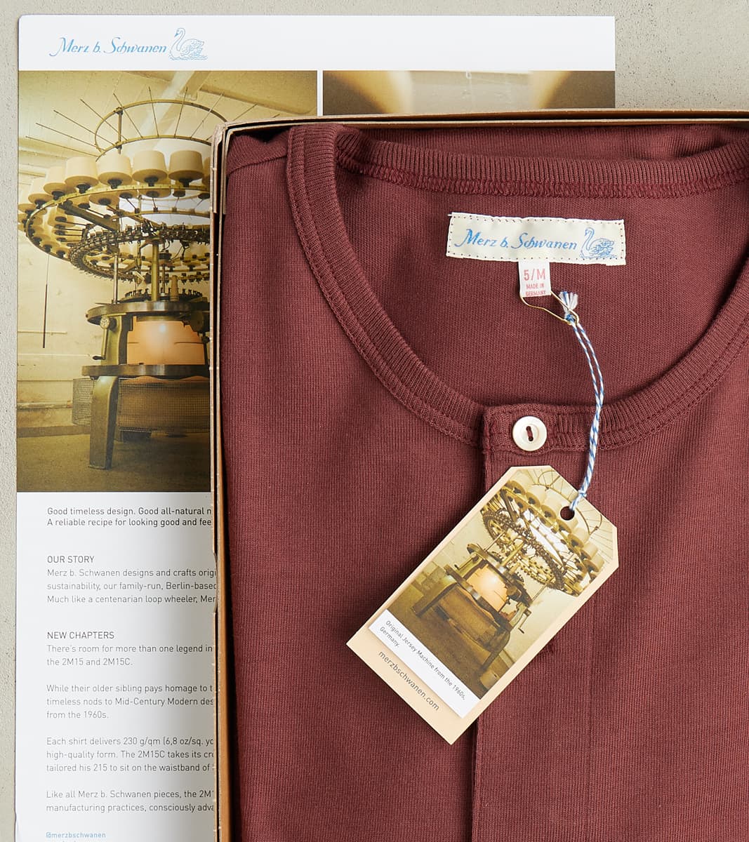 2M06 Good Originals - 6.8oz Vintage Machine 2-Thread Henley - 506 Burgundy