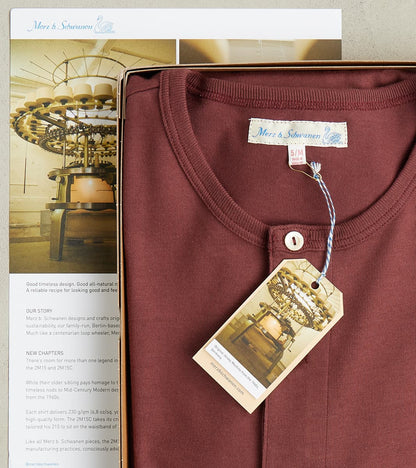 2M06 Good Originals - 6.8oz Vintage Machine 2-Thread Henley - 506 Burgundy