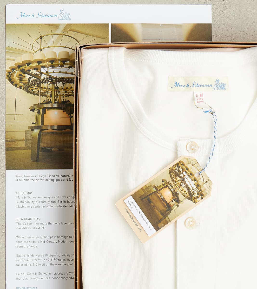 2M06 Good Originals - 6.8oz Vintage Machine 2-Thread Henley - 01 White