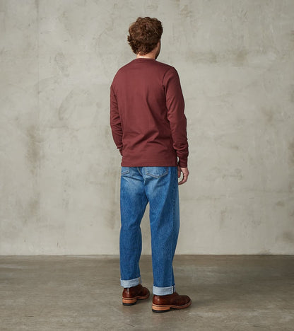 2M06 Good Originals - 6.8oz Vintage Machine 2-Thread Henley - 506 Burgundy