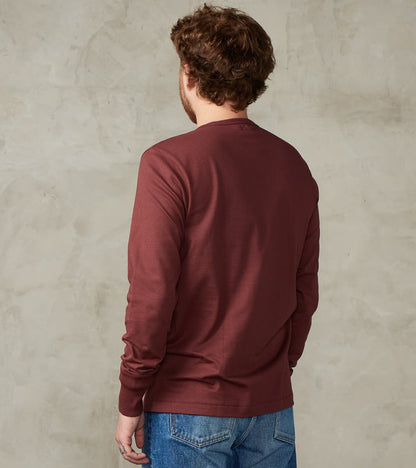 2M06 Good Originals - 6.8oz Vintage Machine 2-Thread Henley - 506 Burgundy