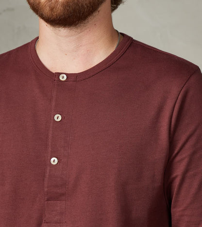 2M06 Good Originals - 6.8oz Vintage Machine 2-Thread Henley - 506 Burgundy