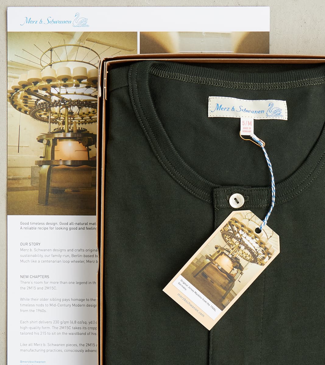2M06 Good Originals - 6.8oz Vintage Machine 2-Thread Henley - 401 Forest