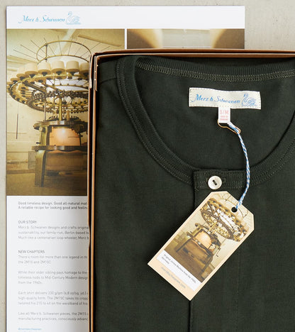 2M06 Good Originals - 6.8oz Vintage Machine 2-Thread Henley - 401 Forest