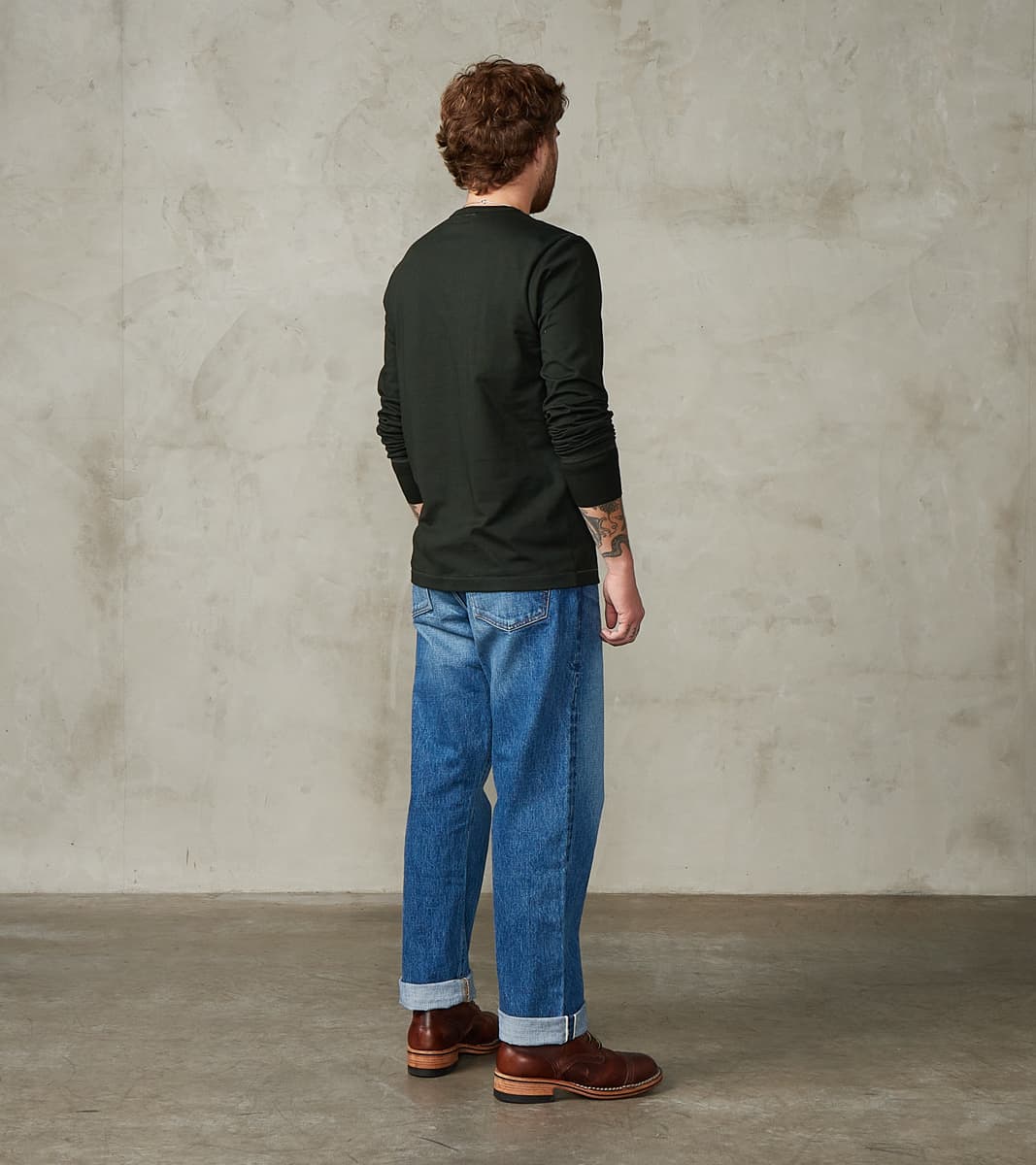 2M06 Good Originals - 6.8oz Vintage Machine 2-Thread Henley - 401 Forest
