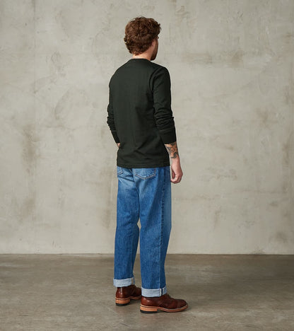 2M06 Good Originals - 6.8oz Vintage Machine 2-Thread Henley - 401 Forest