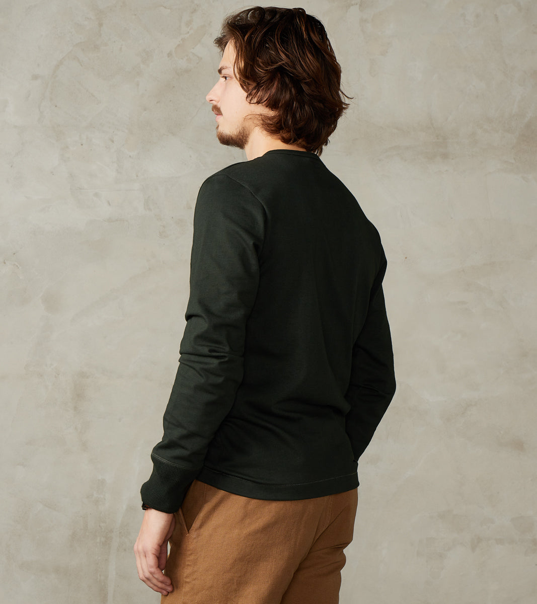 2M06 Good Originals - 6.8oz Vintage Machine 2-Thread Henley - 401 Forest