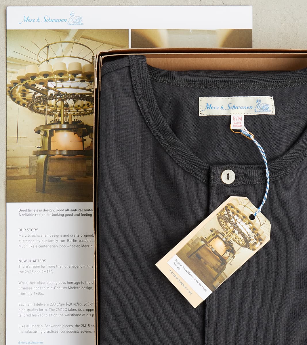 2M06 Good Originals - 6.8oz Vintage Machine 2-Thread Henley - 98 Charcoal