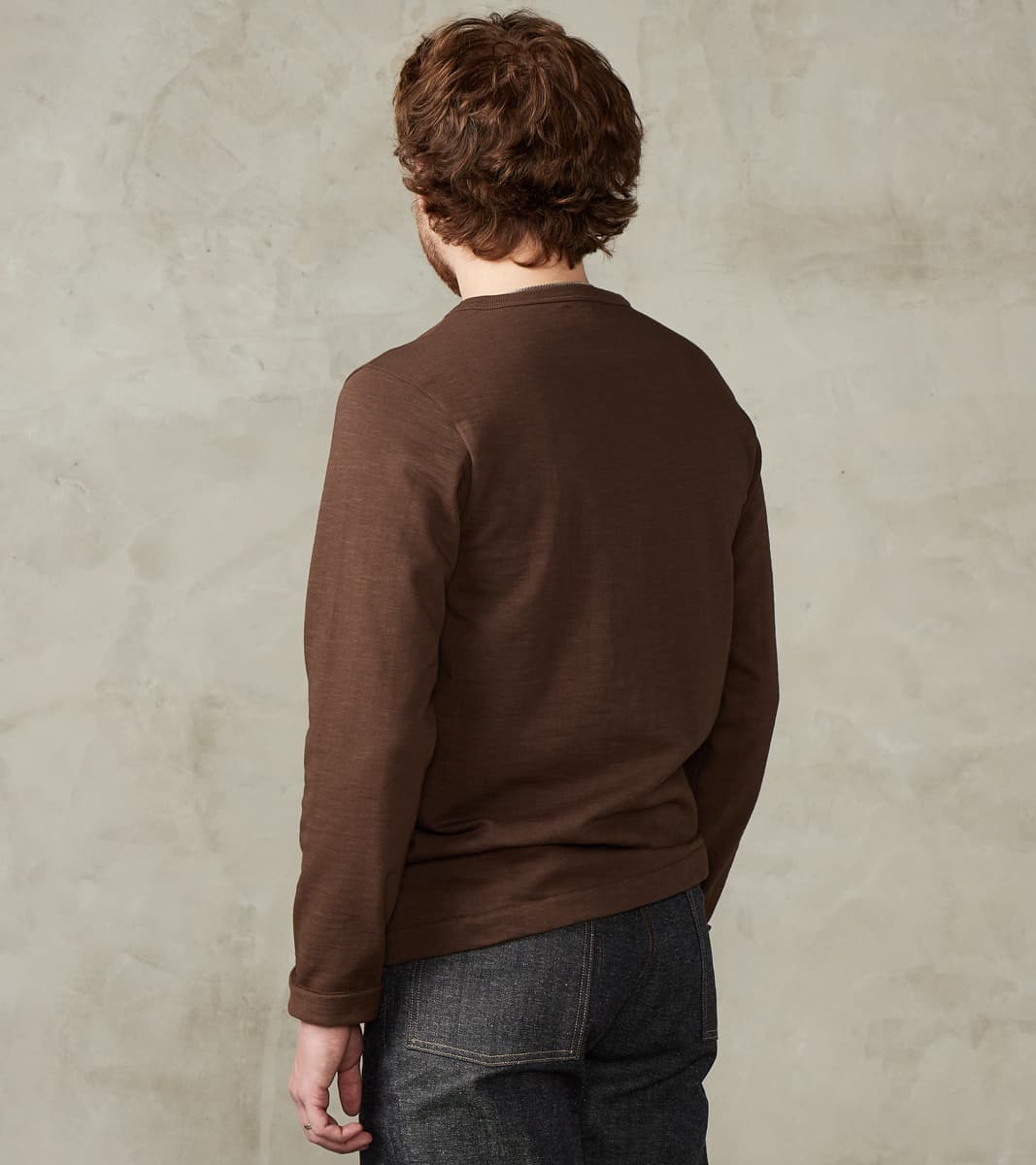 S218 Good Originals - 10.7oz Loopwheeled 2-Thread Heavyweight Longsleeve - 192 Chocolate