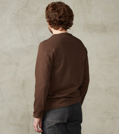 S218 Good Originals - 10.7oz Loopwheeled 2-Thread Heavyweight Longsleeve - 192 Chocolate