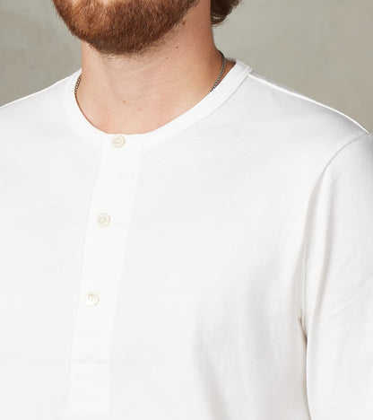 2M06 Good Originals - 6.8oz Vintage Machine 2-Thread Henley - 01 White