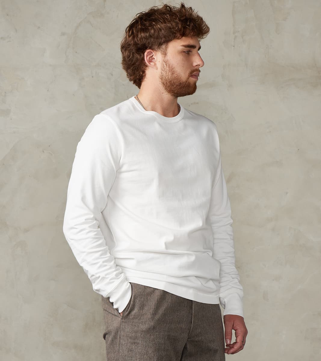 2M15LS Good Originals - 6.8oz Vintage Machine 2-Thread Longsleeve - 01 White