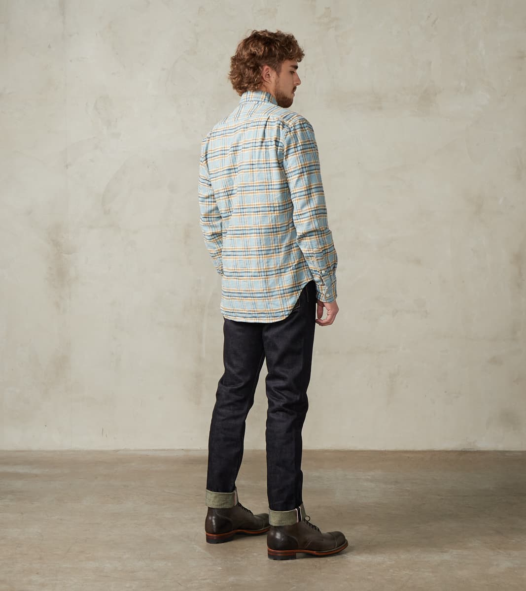 0405-BE - High Tapered - 18oz Indigo x Beige