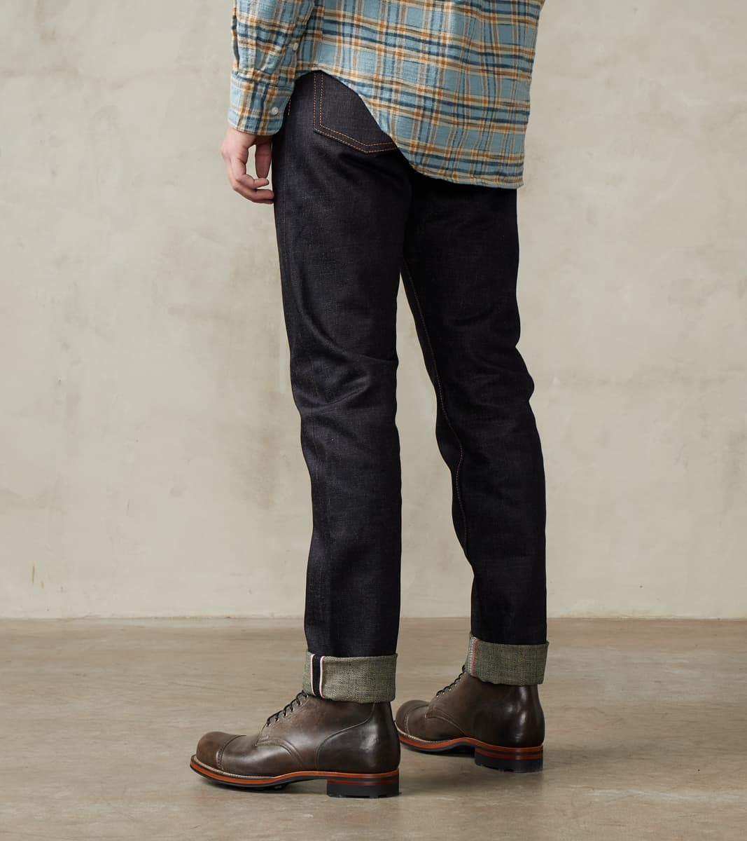 0405-BE - High Tapered - 18oz Indigo x Beige