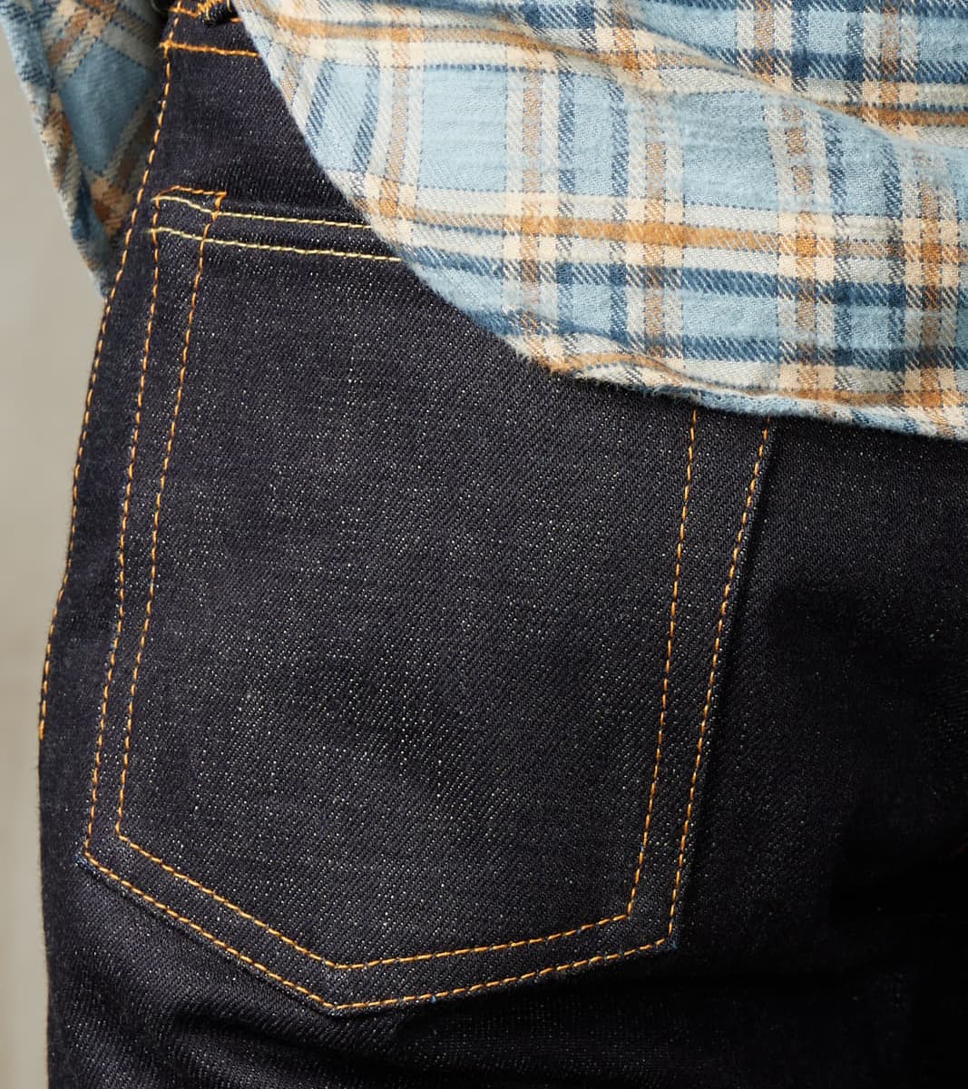 0405-BE - High Tapered - 18oz Indigo x Beige
