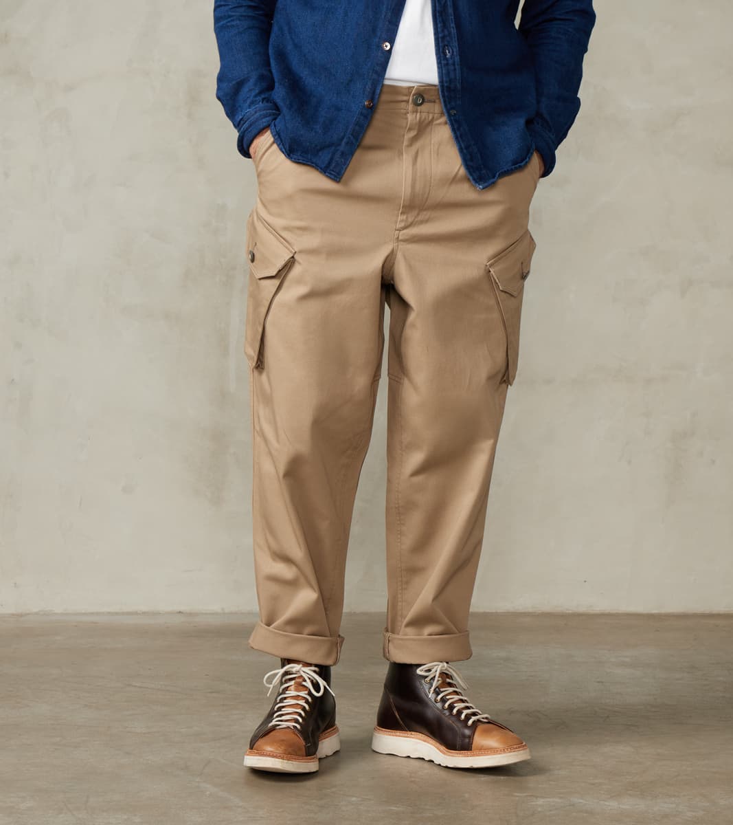 MotivMfg X Division Road Swiss Army Cargo Trousers - Desert Japanese High Density…