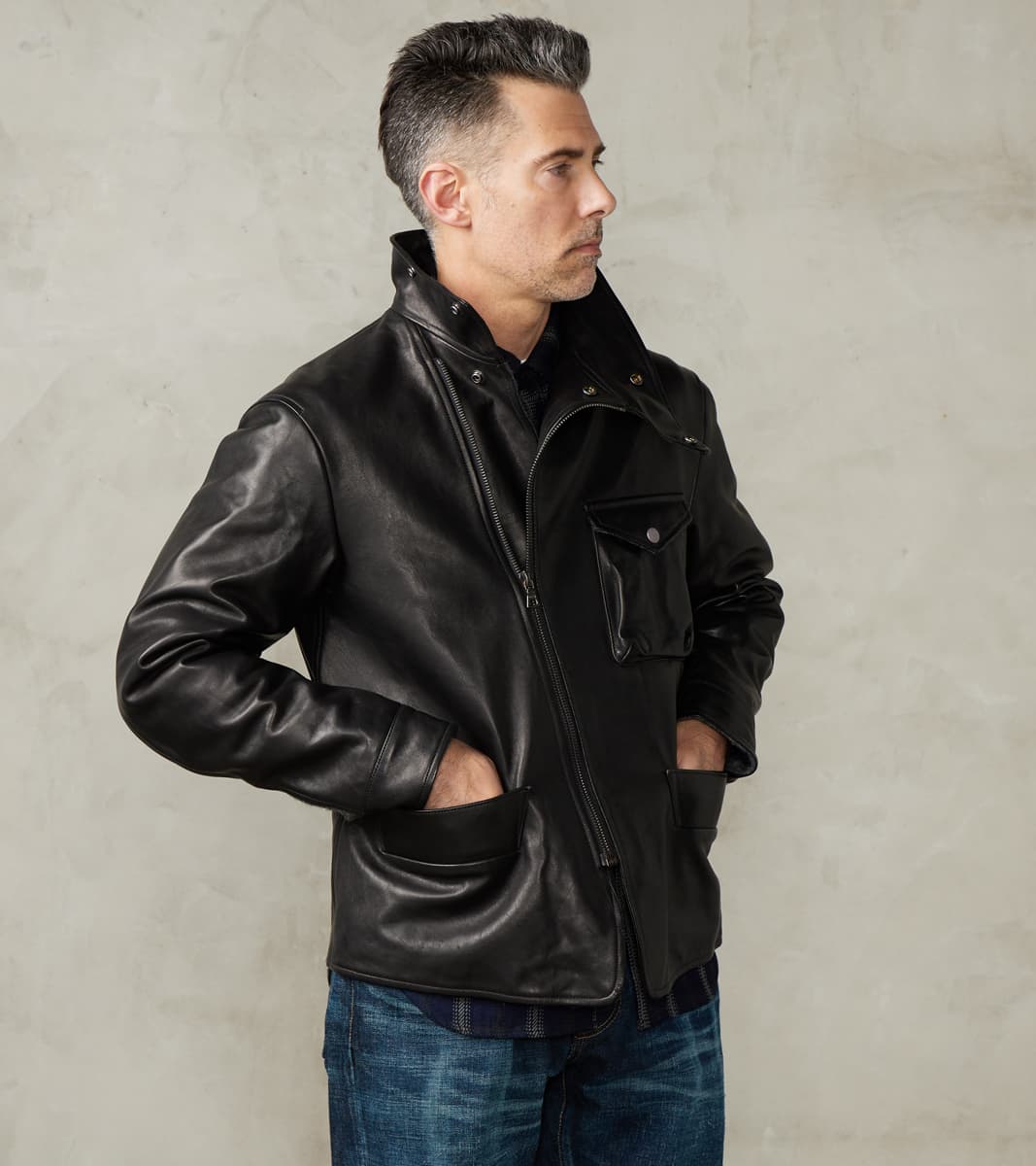 MotivMfg x Division Road English Air Force Sidcot Jacket - Black Washed Vegetable…
