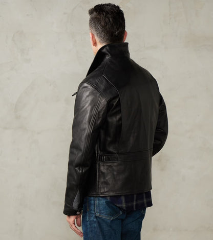 English Air Force Sidcot Jacket - Black Washed Vegetable Tanned Horsehide
