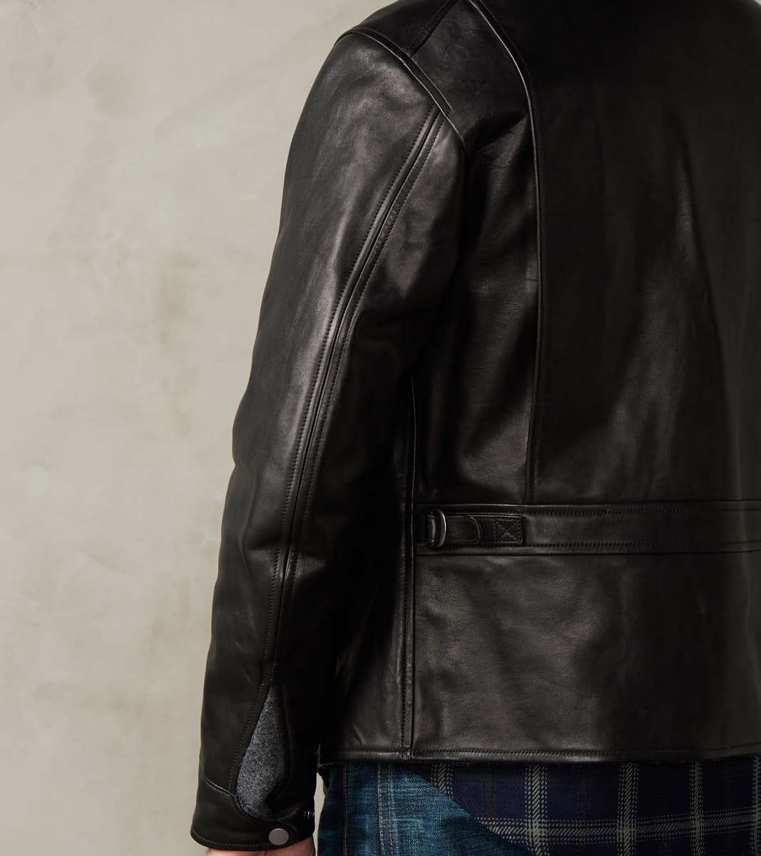 English Air Force Sidcot Jacket - Black Washed Vegetable Tanned Horsehide
