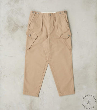 MotivMfg X Division Road Swiss Army Cargo Trousers - Desert Japanese High Density…