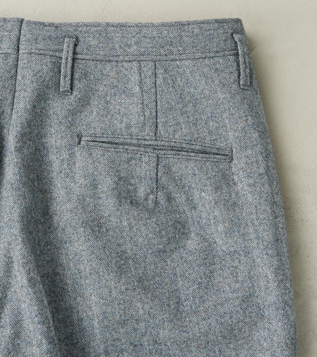 American Dress Trousers - Fox Brothers® Grey Chalk Stripe Herringbone Worsted Flannel