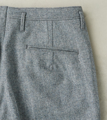 American Dress Trousers - Fox Brothers® Grey Chalk Stripe Herringbone Worsted Flannel