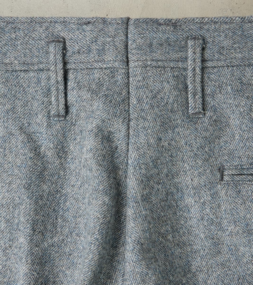 American Dress Trousers - Fox Brothers® Grey Chalk Stripe Herringbone Worsted Flannel