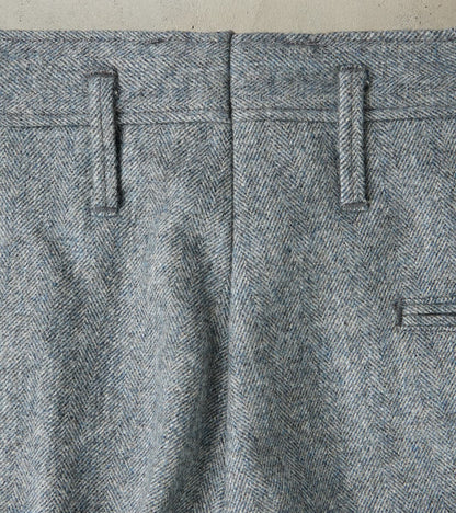 American Dress Trousers - Fox Brothers® Grey Chalk Stripe Herringbone Worsted Flannel