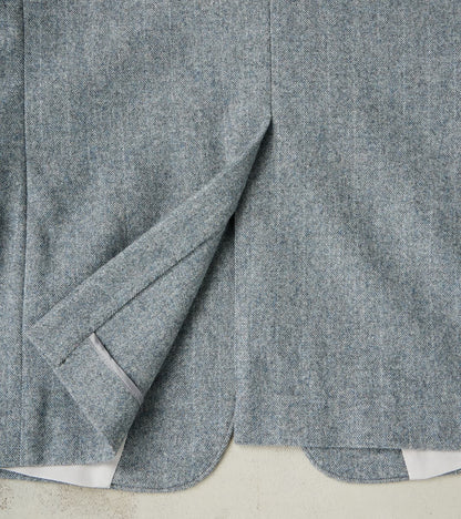 American Sack Jacket - Fox Brothers® Grey Chalk Stripe Herringbone Worsted Flannel