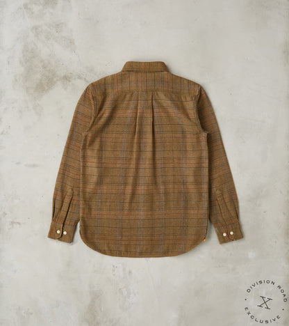 No.248 DR Field Pocket Utility Shirt - Handwoven Selvedge Two Ply Flecked Weave Tweed - Brown Check