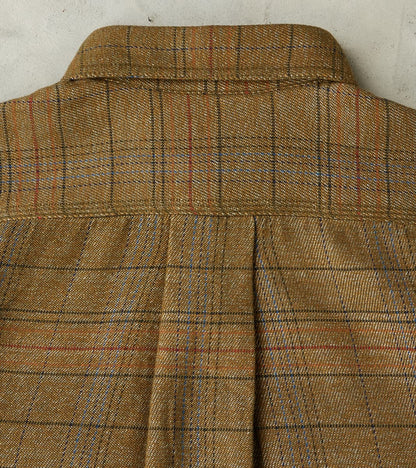 No.248 DR Field Pocket Utility Shirt - Handwoven Selvedge Two Ply Flecked Weave Tweed - Brown Check