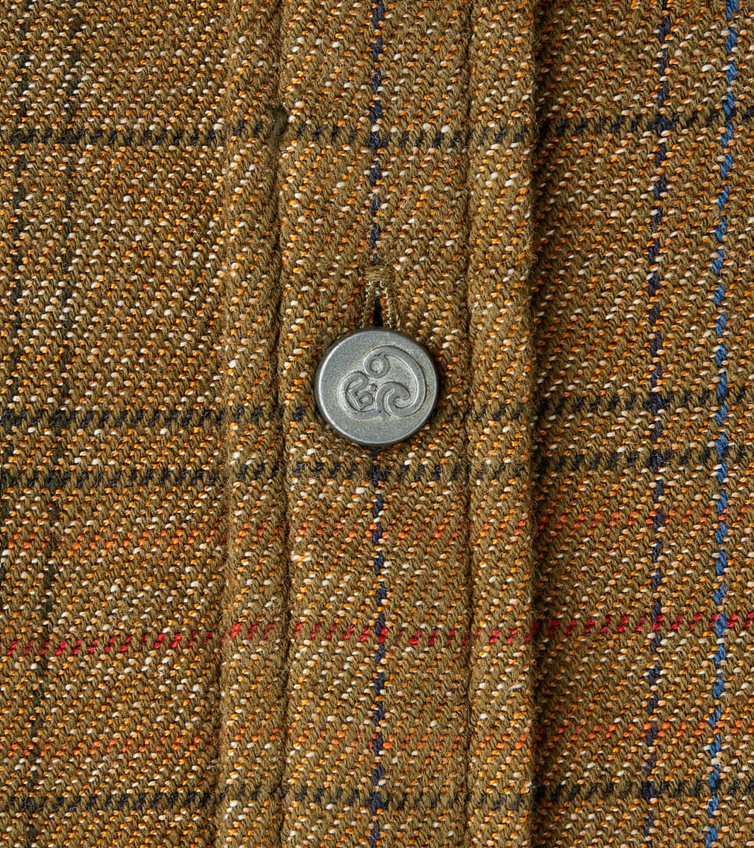 No.248 DR Field Pocket Utility Shirt - Handwoven Selvedge Two Ply Flecked Weave Tweed - Brown Check