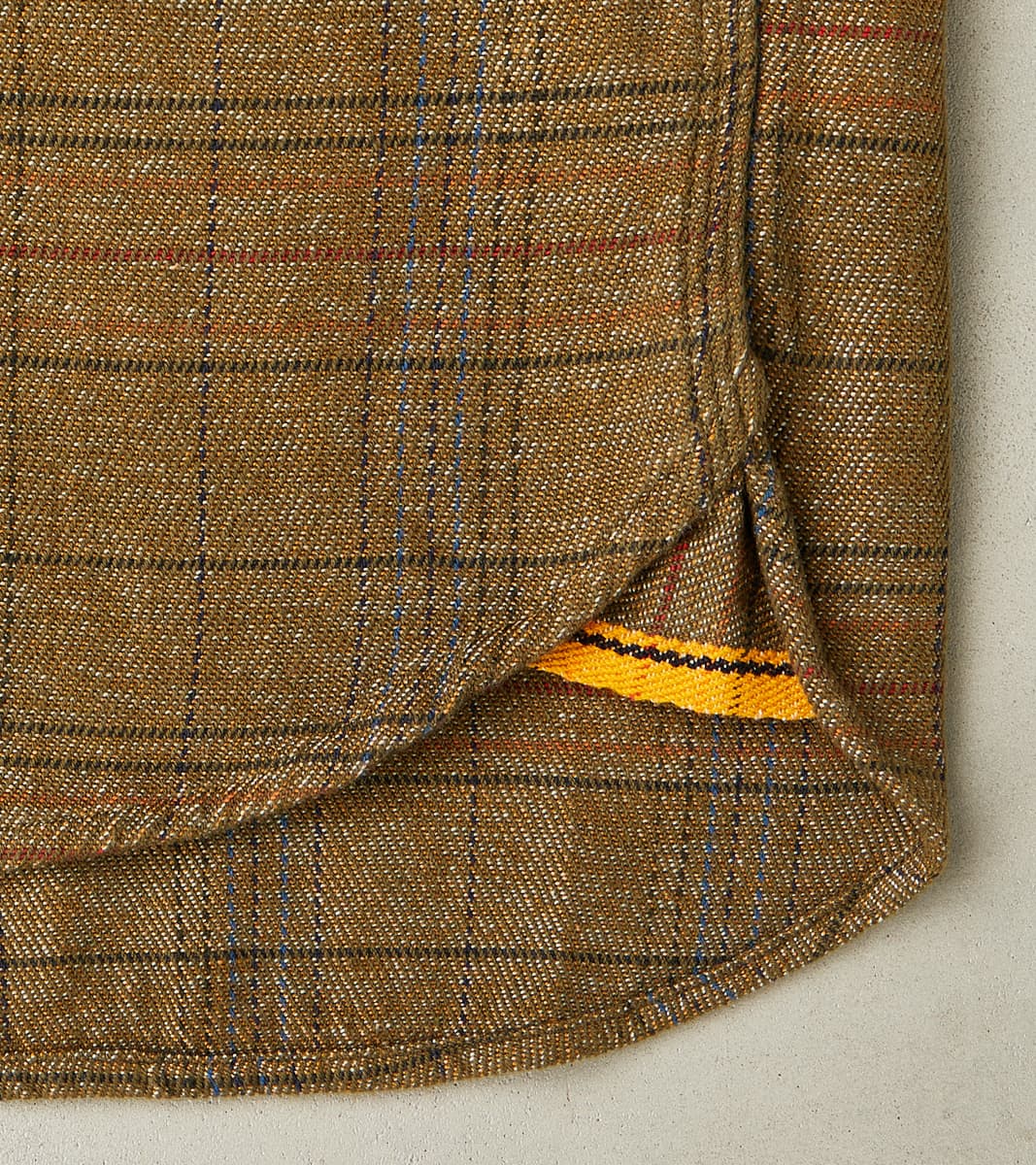 No.248 DR Field Pocket Utility Shirt - Handwoven Selvedge Two Ply Flecked Weave Tweed - Brown Check