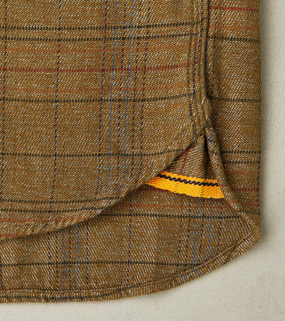 No.248 DR Field Pocket Utility Shirt - Handwoven Selvedge Two Ply Flecked Weave Tweed - Brown Check