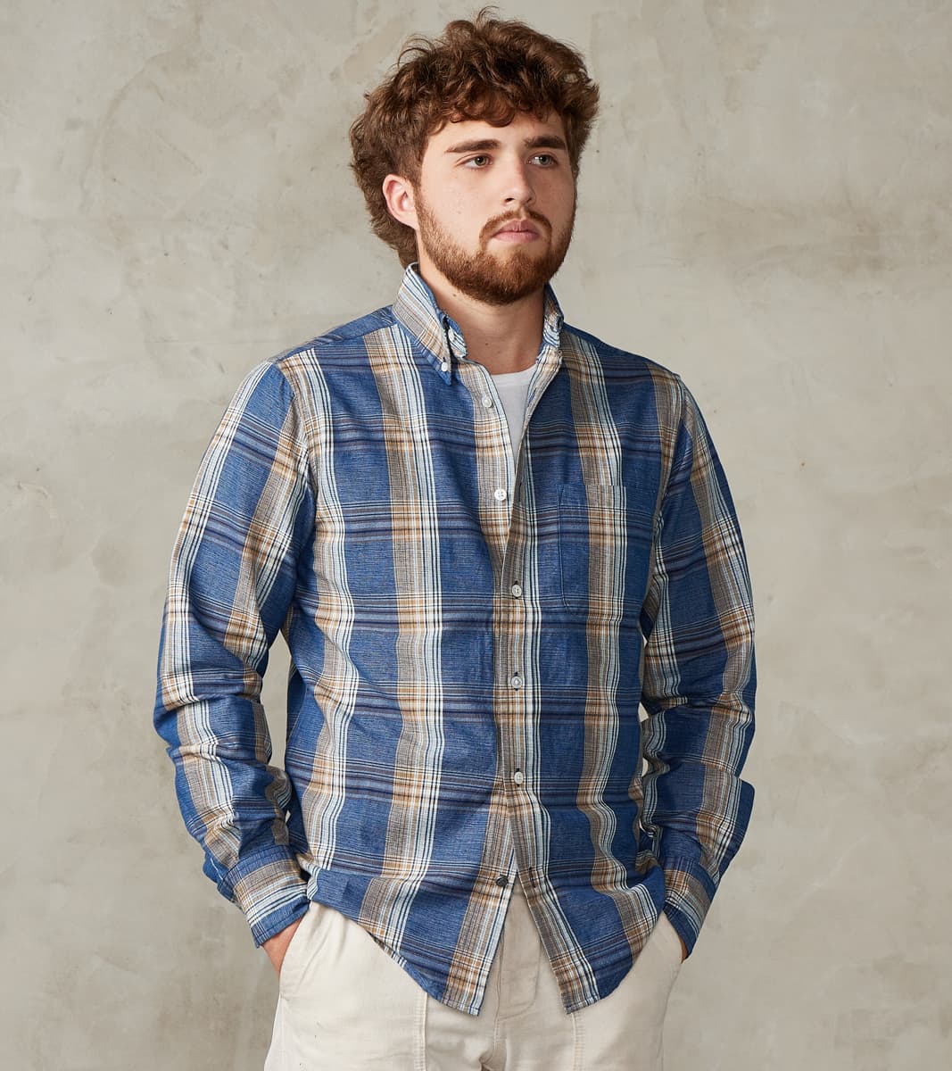 Original Madras Trading Co. x Division Road No.5 Classic Button Down - Handwoven …