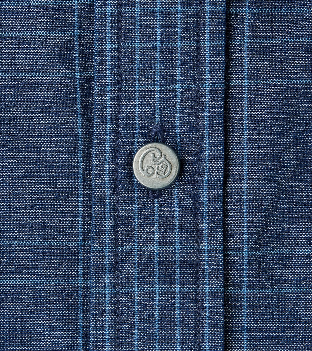 No.5 Classic Button Down - Handwoven Selvedge Stout Weave Chambray - Indigo Check