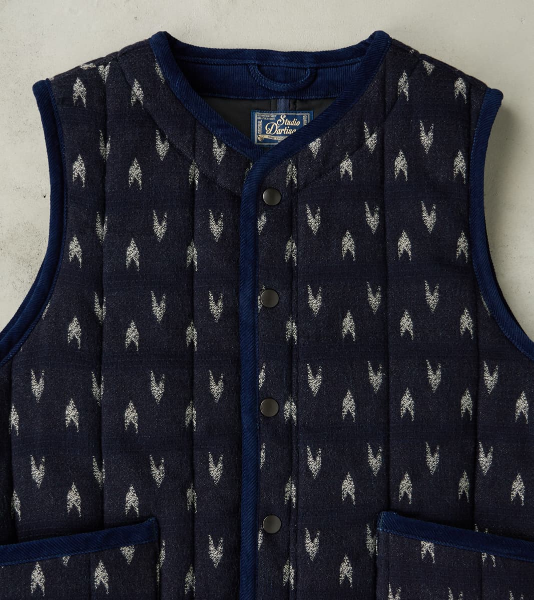 Arrow Yagasuri Indigo Sashiko Vest