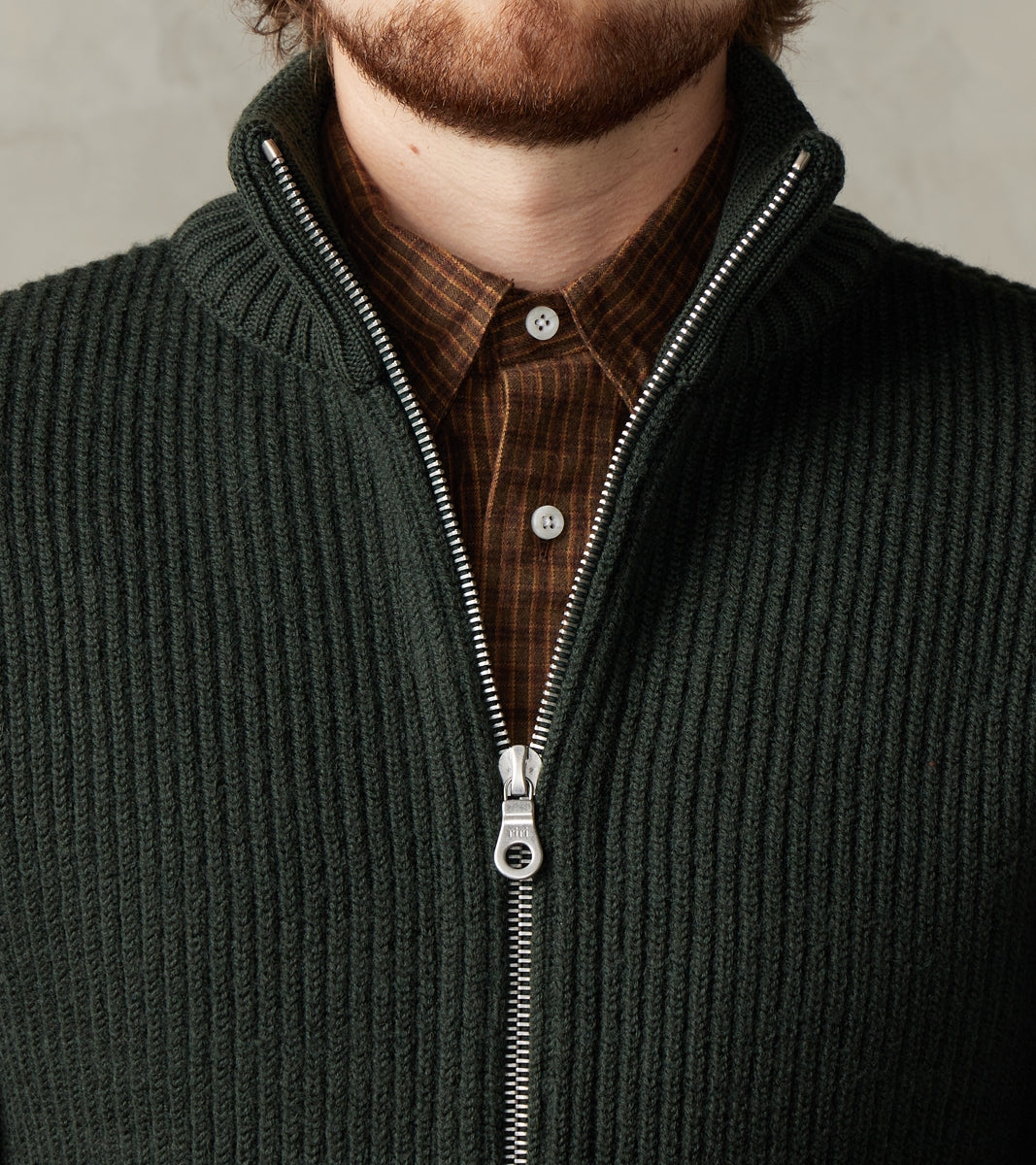 Felt Full Zip - Dark Forest Green