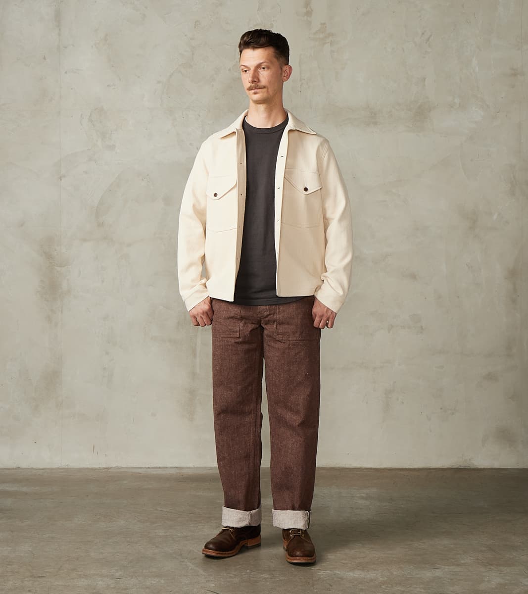 SJ52BR 15oz Selvedge Denim Kanoko Brown Baker Pant - Regular Straight
