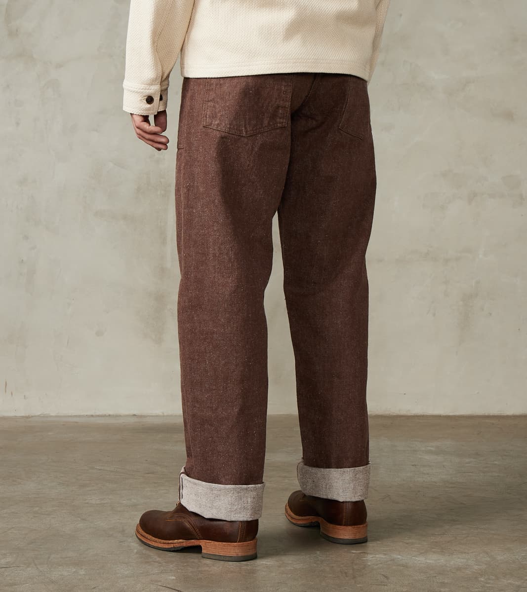 SJ52BR 15oz Selvedge Denim Kanoko Brown Baker Pant - Regular Straight