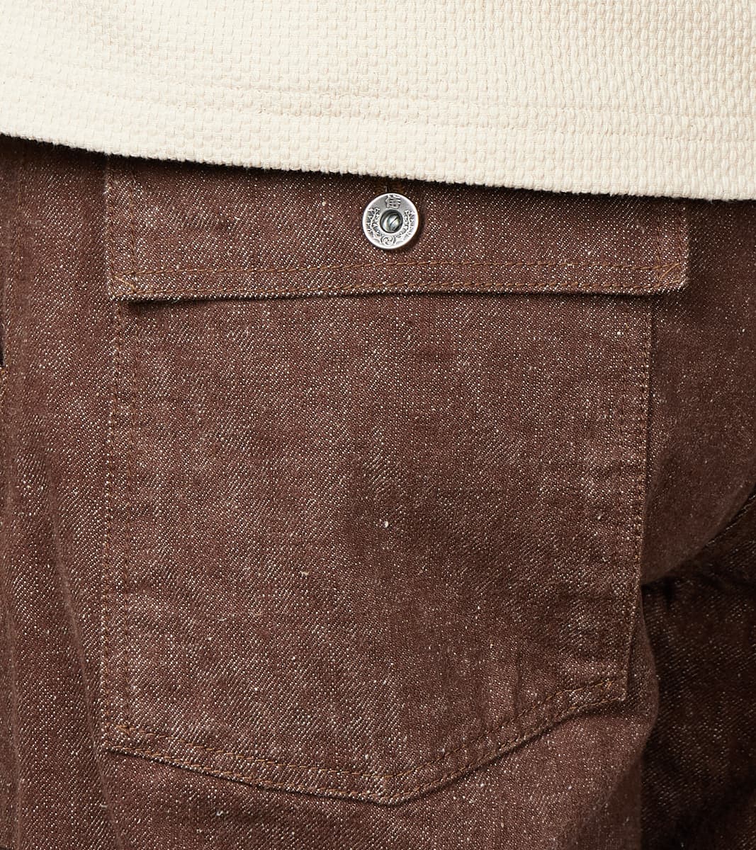 SJ52BR 15oz Selvedge Denim Kanoko Brown Baker Pant - Regular Straight