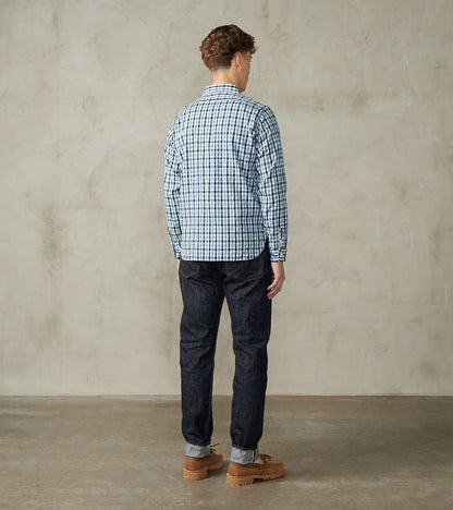 SSS25-CSW Natural Indigo Dyed Sashiko Gingham Check Work Shirt