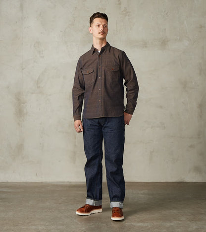 SSS26-KSKW Natural Indigo Dyed Kanoko Aimadara Sashiko Work Shirt