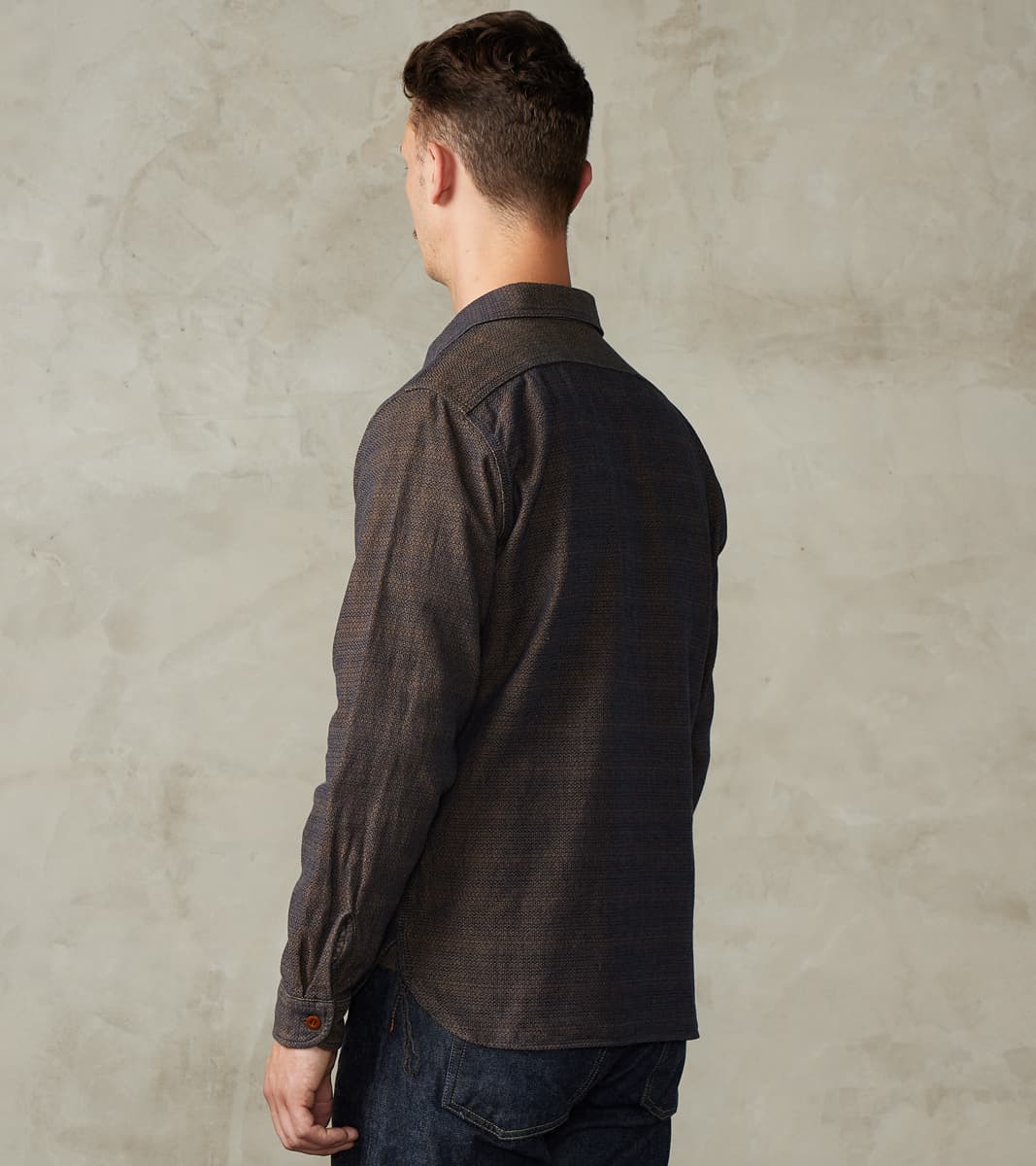 SSS26-KSKW Natural Indigo Dyed Kanoko Aimadara Sashiko Work Shirt
