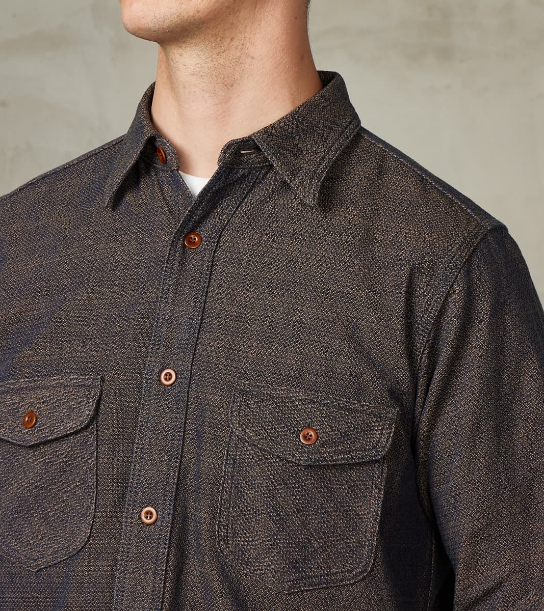 Samurai SSS26-KSKW Natural Indigo Dyed Kanoko Aimadara Sashiko Work Sh…